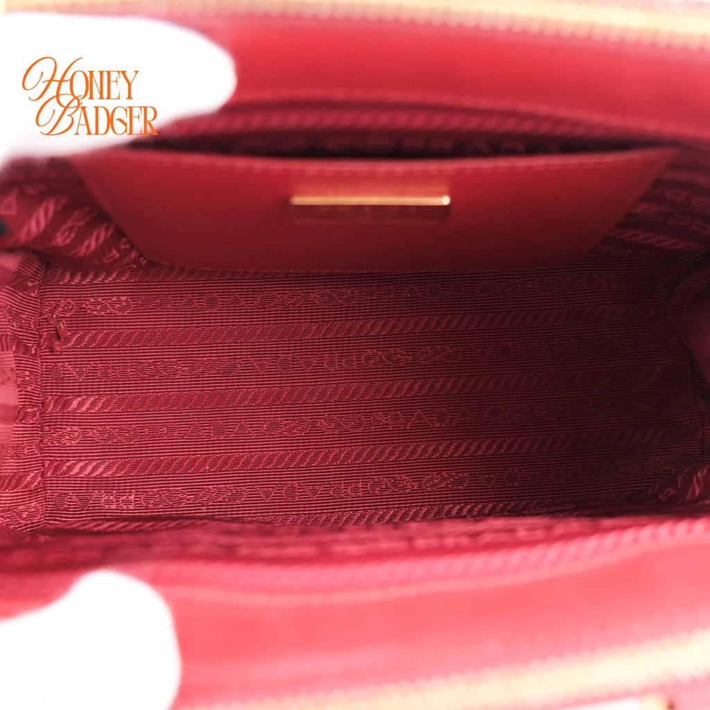 Prada Galleria Mini Red Saffiano Leather Grade A