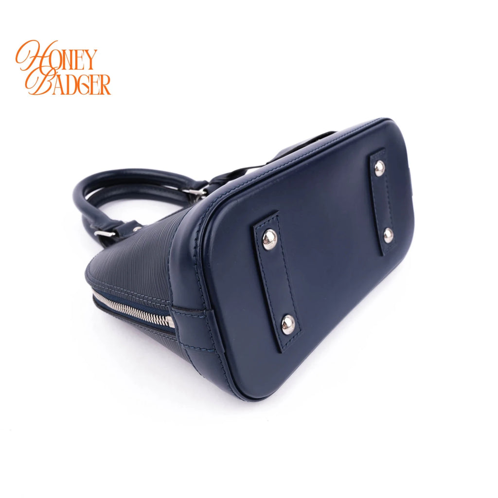 Louis Vuitton Alma BB Epi Leather Indigo Blue Silver Hardware Rank A