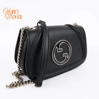 Gucci Blondie chain bag in black leather, Grade S condition.