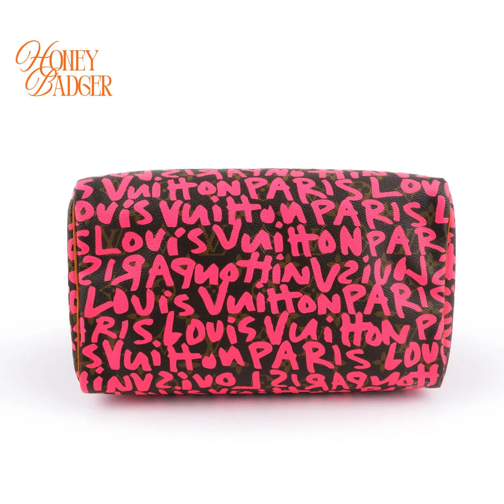 Louis Vuitton Speedy 30 Monogram Graffiti Canvas Pink Rank A