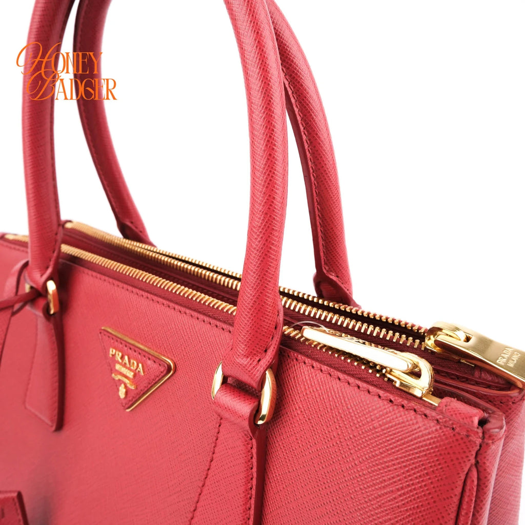 Prada Saffiano Lux Leather 2Way Handbag Red Rank A