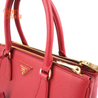 Prada Saffiano Lux Leather 2Way Handbag Red Rank A