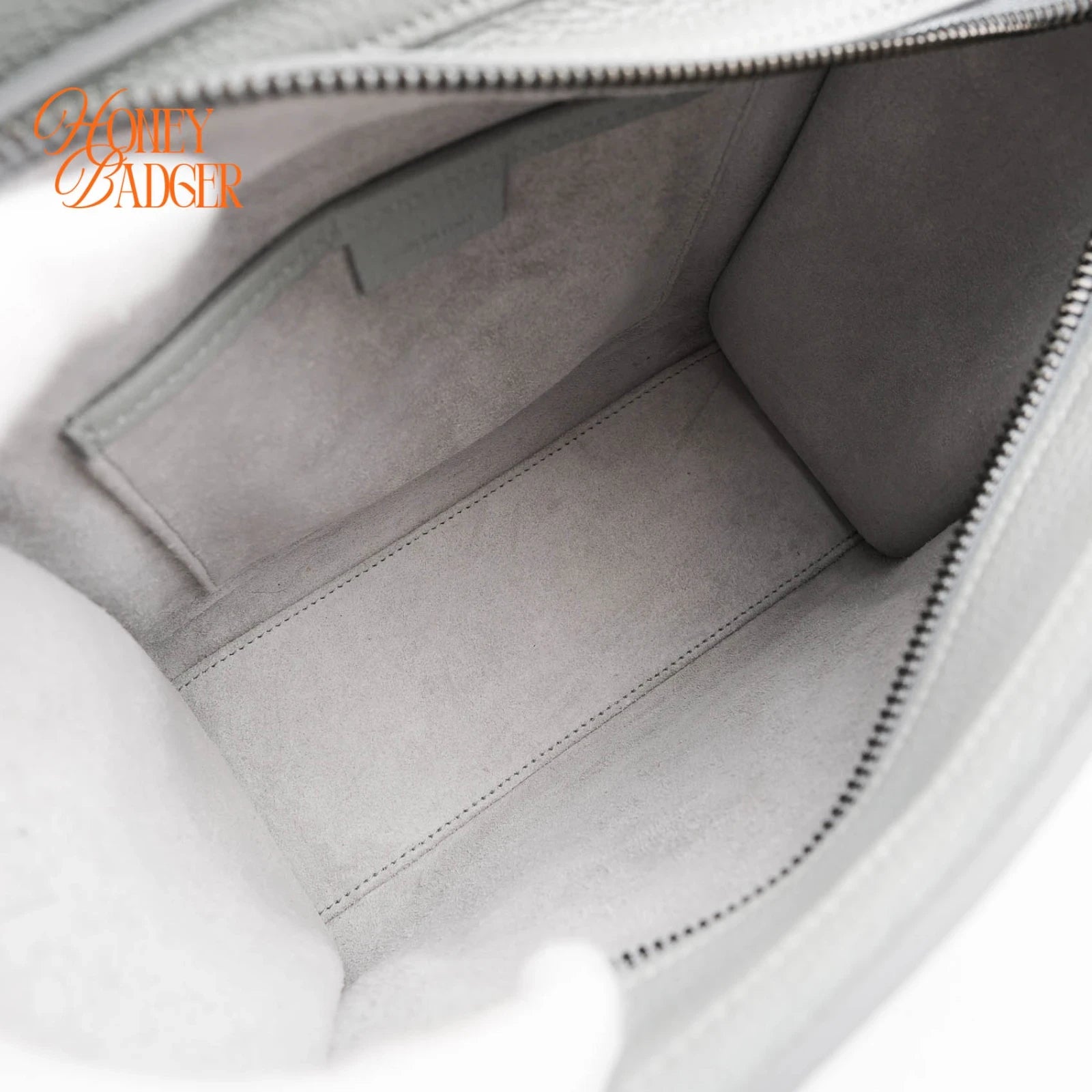 Celine Luggage Nano in gray leather, Grade A condition.