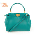 Fendi Peekaboo Iconic Mini Blue Leather 2WAY Shoulder Bag 8BN244