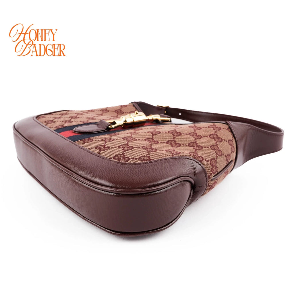 Gucci Jackie 1961 GG Canvas and Leather Burgundy Rank S