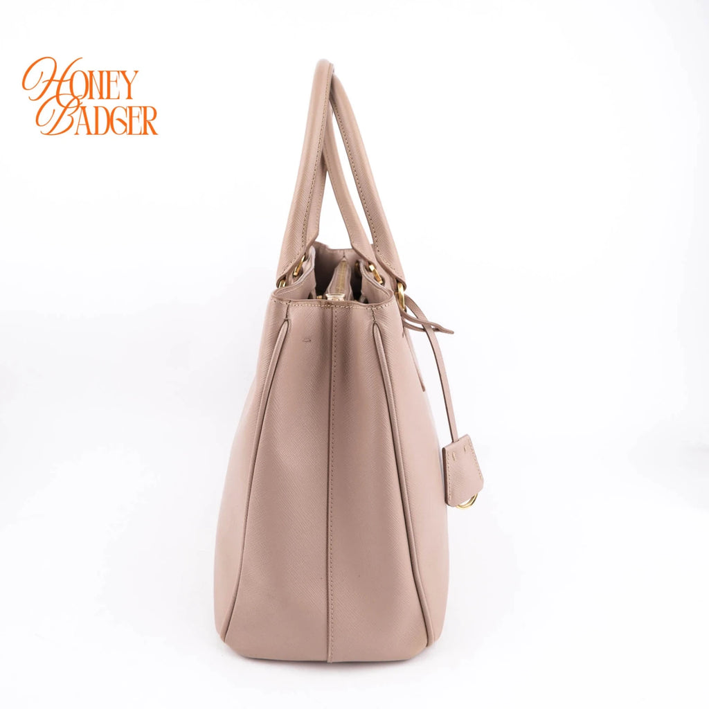 Prada Galleria Medium Saffiano Leather Beige Rank A