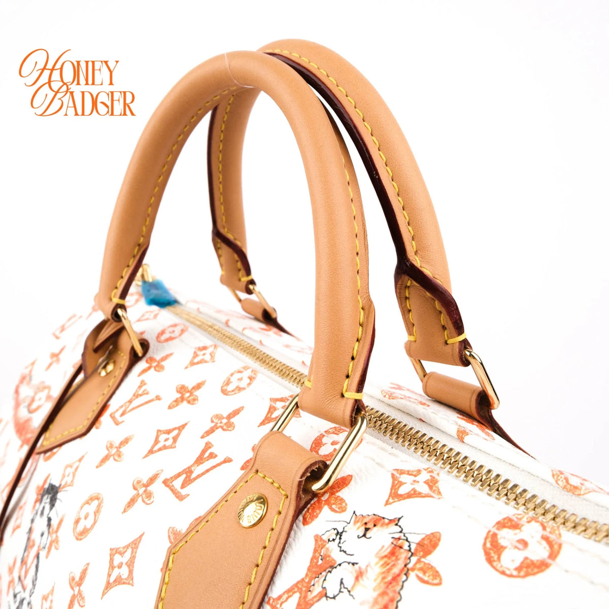 Louis Vuitton x Grace Coddington Speedy Bandoulière 30 Catogram White Orange Rank S
