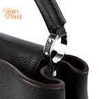 Louis Vuitton Capucines BB Taurillon Grained Leather Black Silver Hardware Rank A