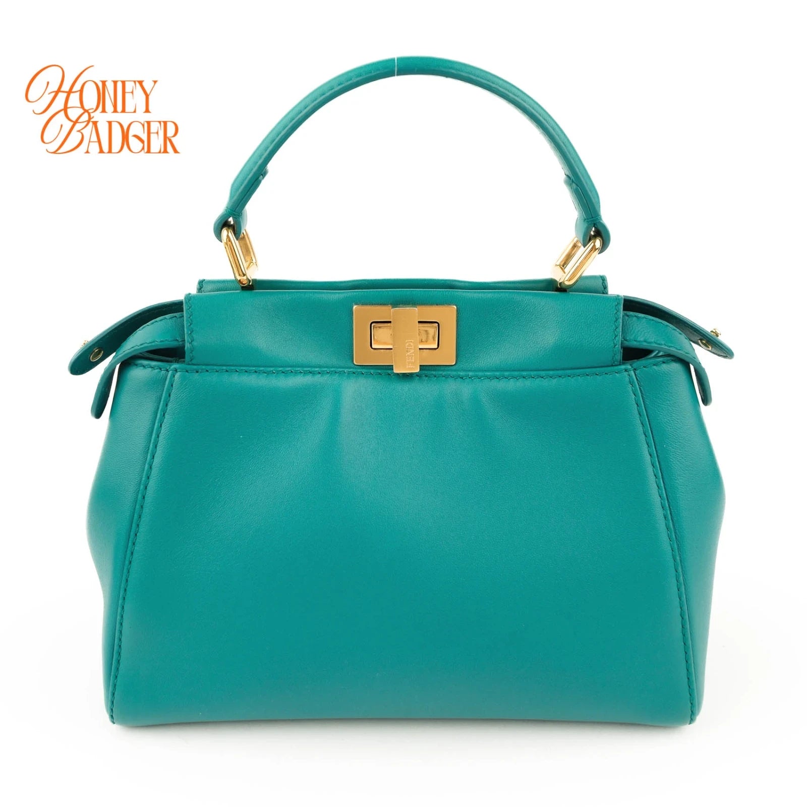 Fendi Peekaboo Iconic Mini Blue Leather 2WAY Shoulder Bag 8BN244