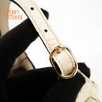 Gucci Jackie 1961 Small Patent Leather White Black Gold Hardware Rank A