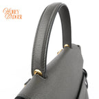 Celine Belt Bag Micro Grained Calfskin Grey Gold Hardware Rank A