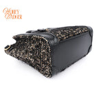 Celine Luggage Nano Tweed Black Leather 2-Way Bag Rank AB