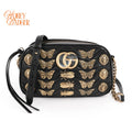 Gucci GG Marmont Small Shoulder Bag Black Leather Gold Hardware 447632