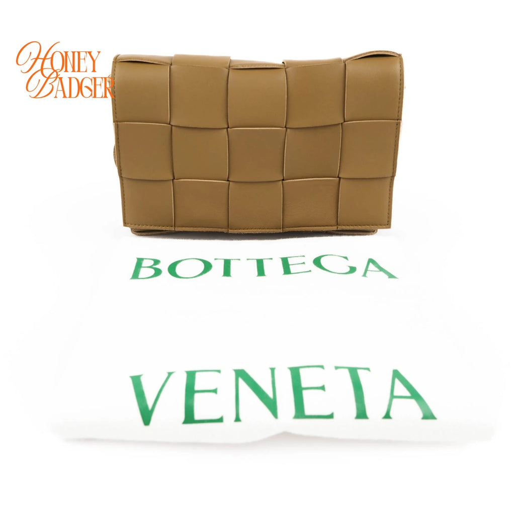 Bottega Veneta Cassette Maxi Intrecciato Leather Shoulder Bag Brown