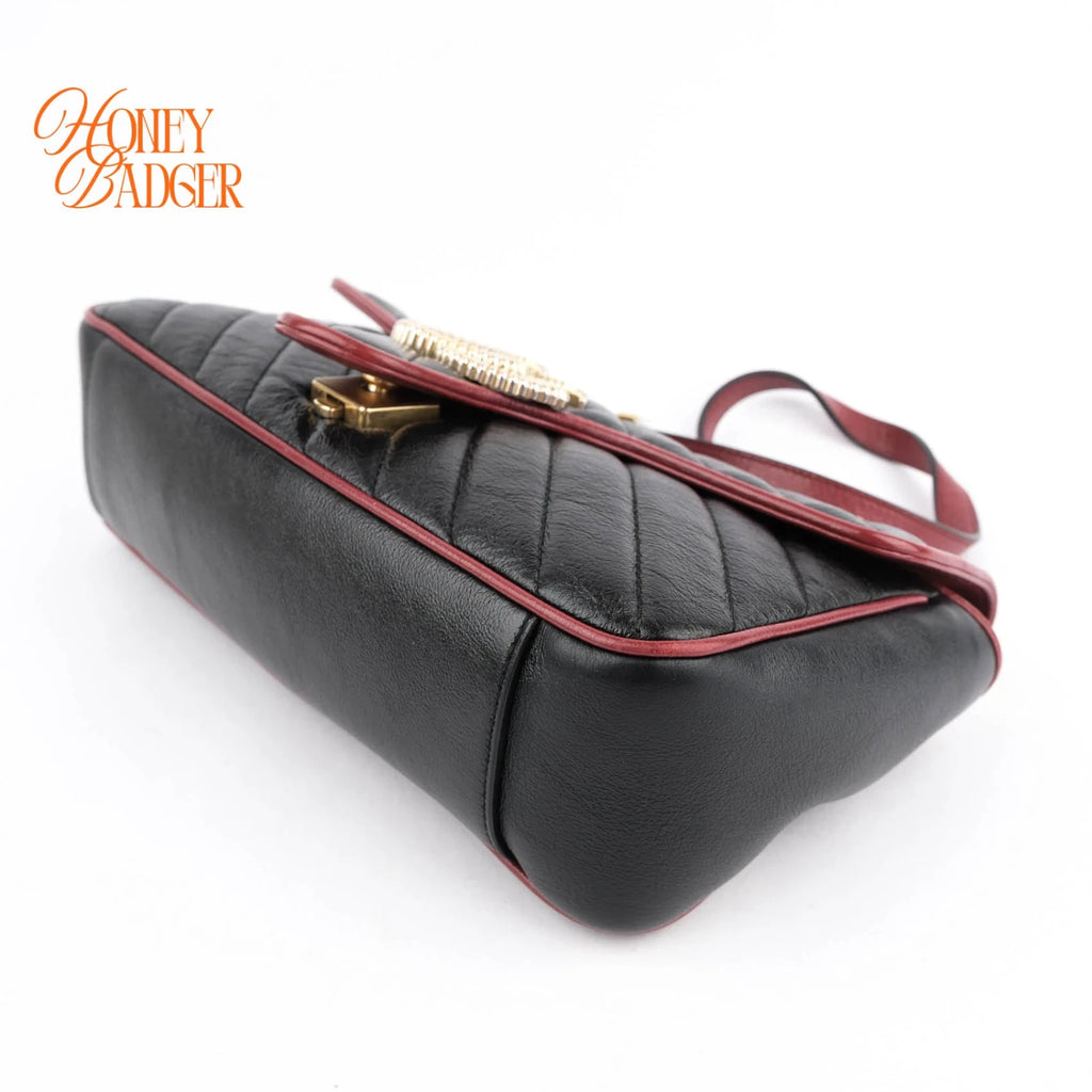 Gucci GG Marmont 26 Black Red Trim Rank A