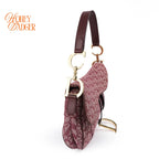 Dior Saddle Medium Oblique Jacquard Burgundy Rank A