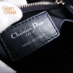 Dior Lady Dior Small Navy Satin Crystal Grade A