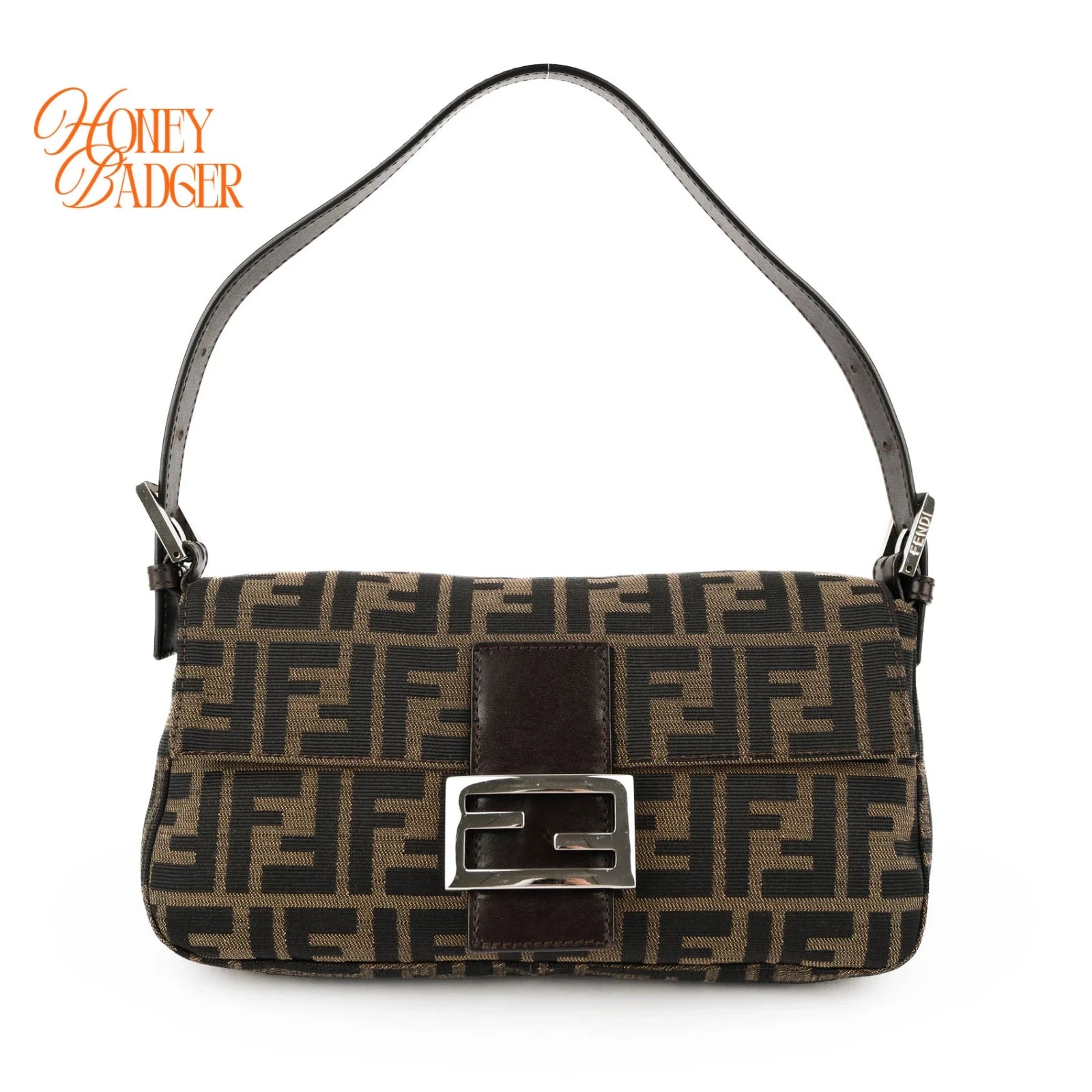 Fendi Baguette Zucca Canvas Brown Rank A