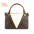 Louis Vuitton V Tote BB Monogram Brown 2Way Handbag K1740 Rank A