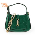 Gucci Jackie 1961 Mini Chain Shoulder Bag Green Patent Leather 699651