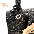 Delvaux Brillant Micro Golden Glory Stingray Leather Black Antique Gold Hardware Rank A