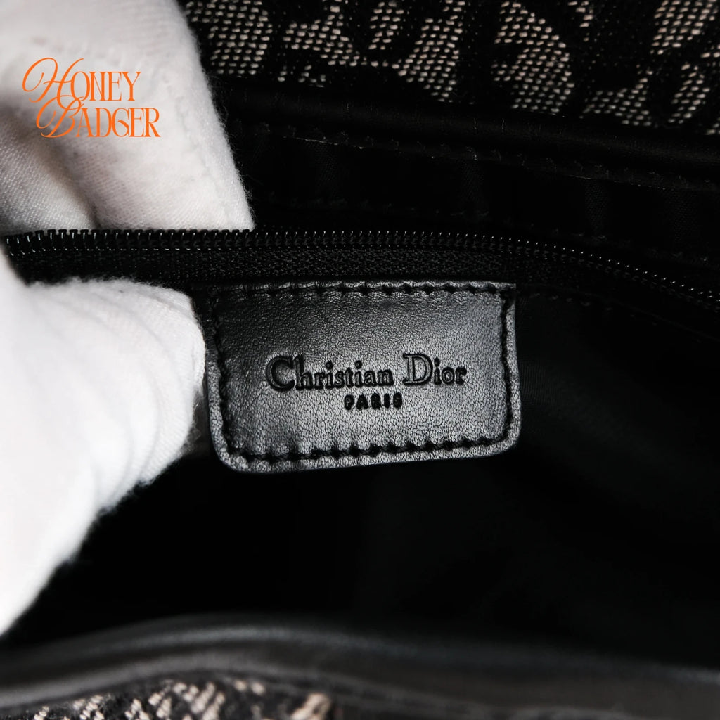 Dior Saddle Bag Medium Oblique Jacquard Black Rank A