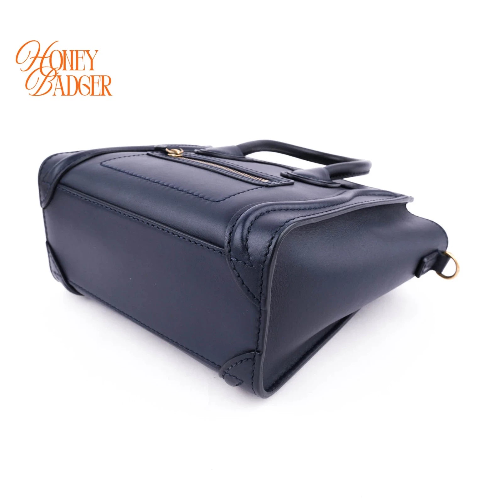 Celine Luggage Nano Leather Navy Rank A