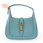 Gucci Jackie 1961 Mini Shoulder Bag Light Blue Leather Gold Hardware 2WAY Bag