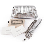 Gucci Horsebit 1955 Small Leather Silver Rank S