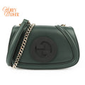 Gucci Blondie Small Chain Shoulder Bag Forest Green Leather Gold Hardware