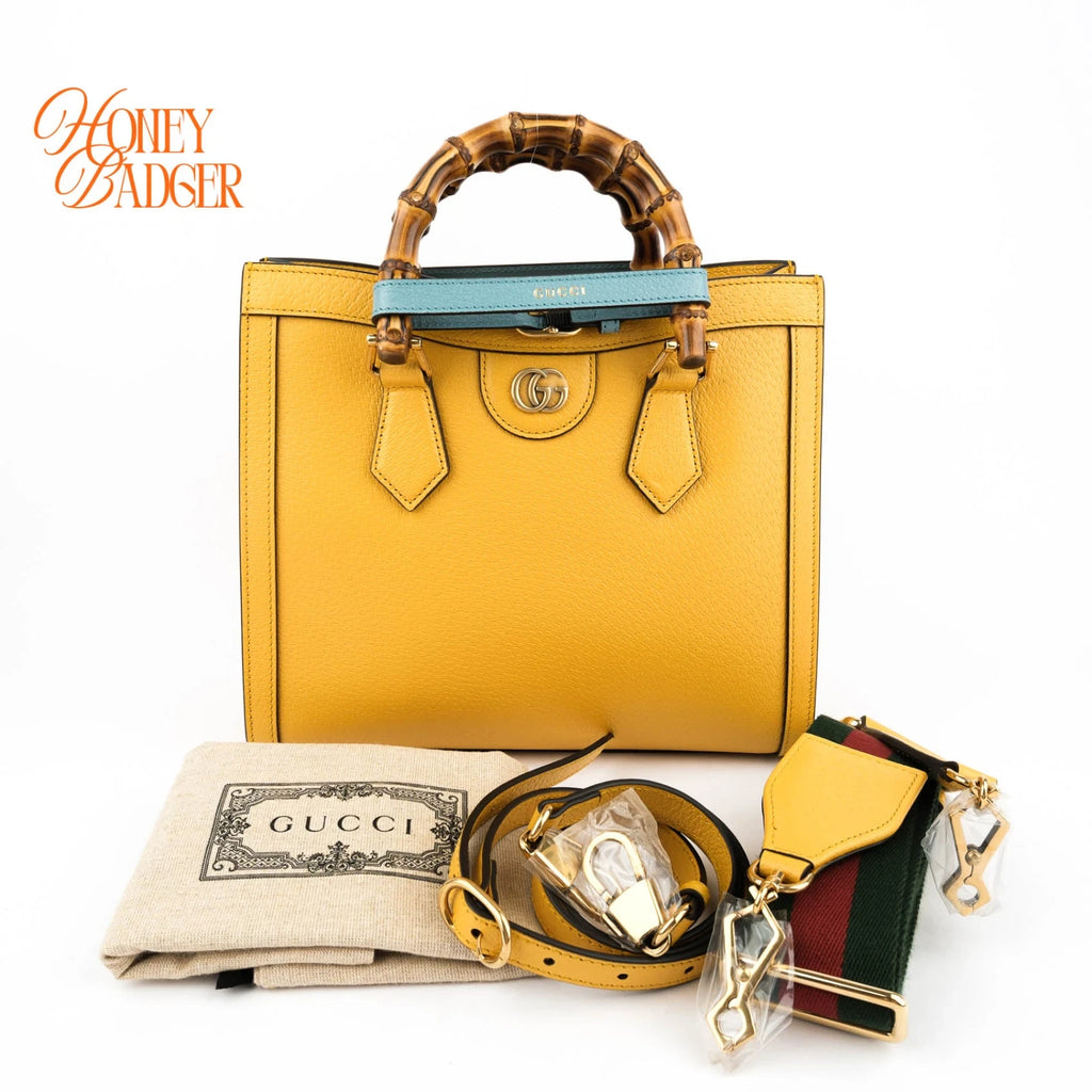 Gucci Diana Small Leather Yellow Rank S