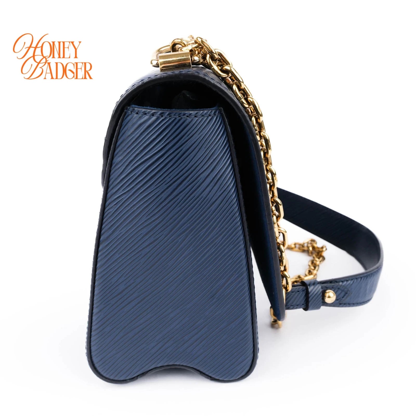 Louis Vuitton Twist MM Epi Leather Navy Gold Hardware Rank A