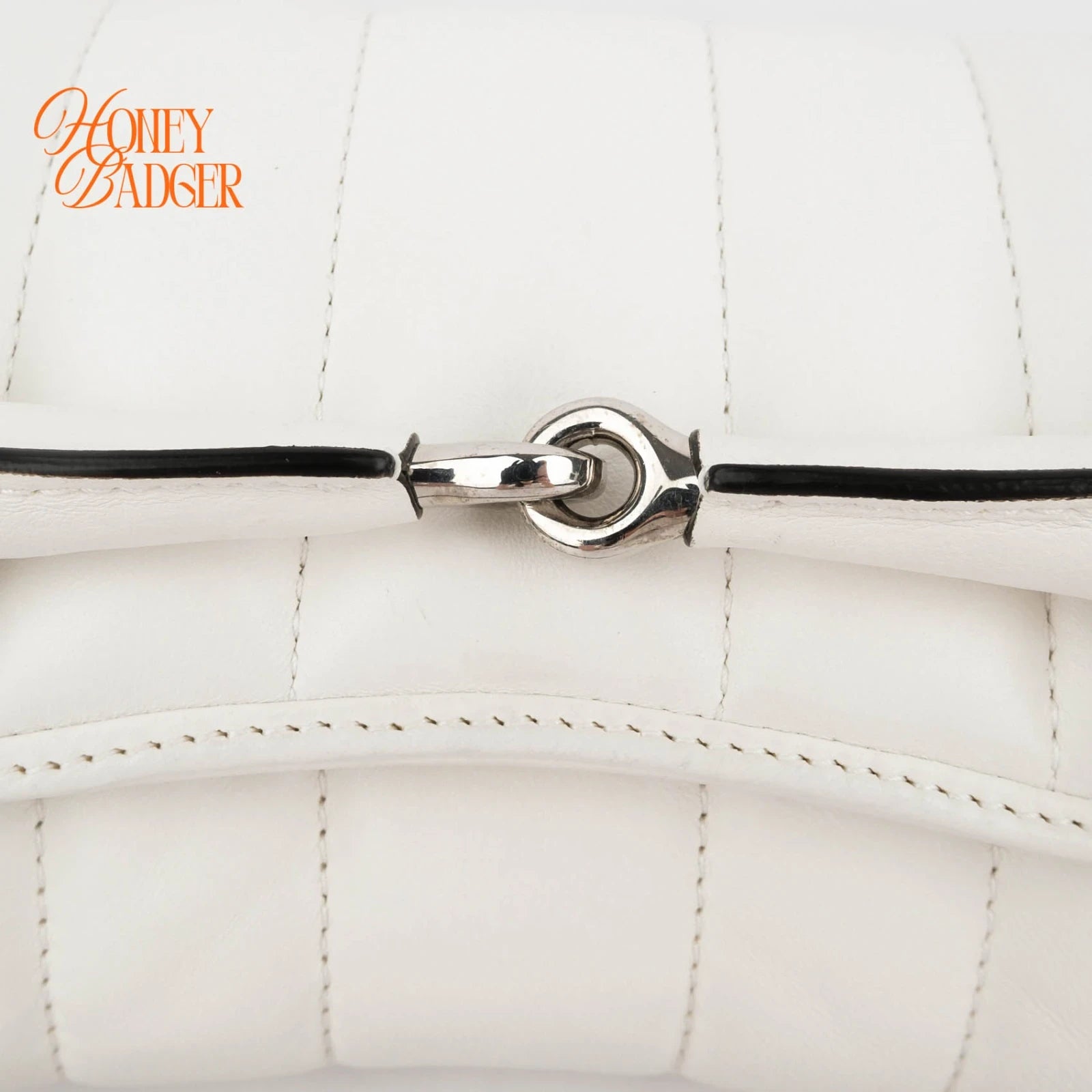 Gucci Horsebit 1955 Small Leather White Silver Hardware Rank S