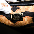Fendi Peekaboo Iconic Mini Leather Black/Yellow Stitch Rank A