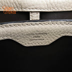 Louis Vuitton Capucines BB Taurillon Leather Galet Gray Gold Hardware Rank A