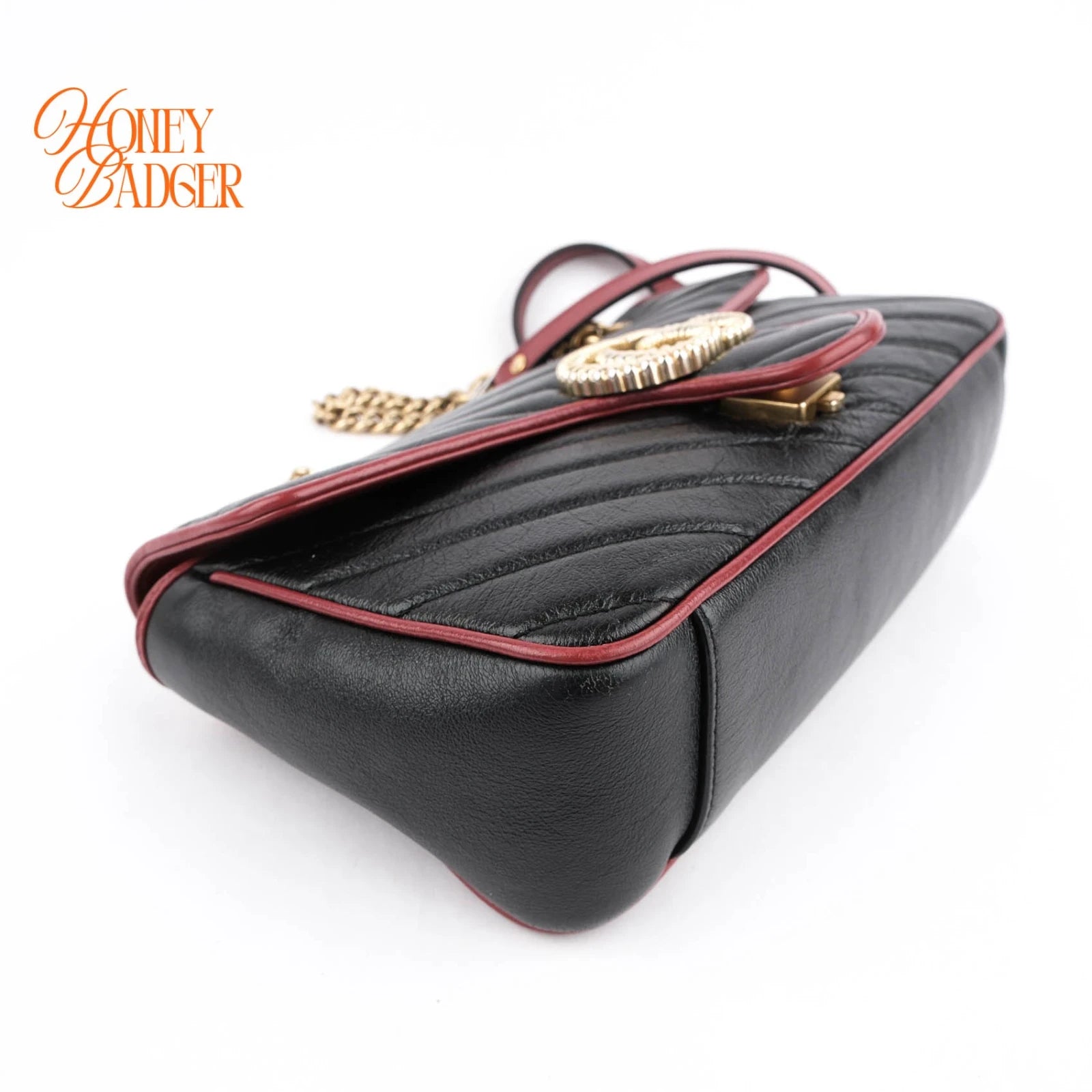 Gucci GG Marmont 26 Black Red Trim Rank A