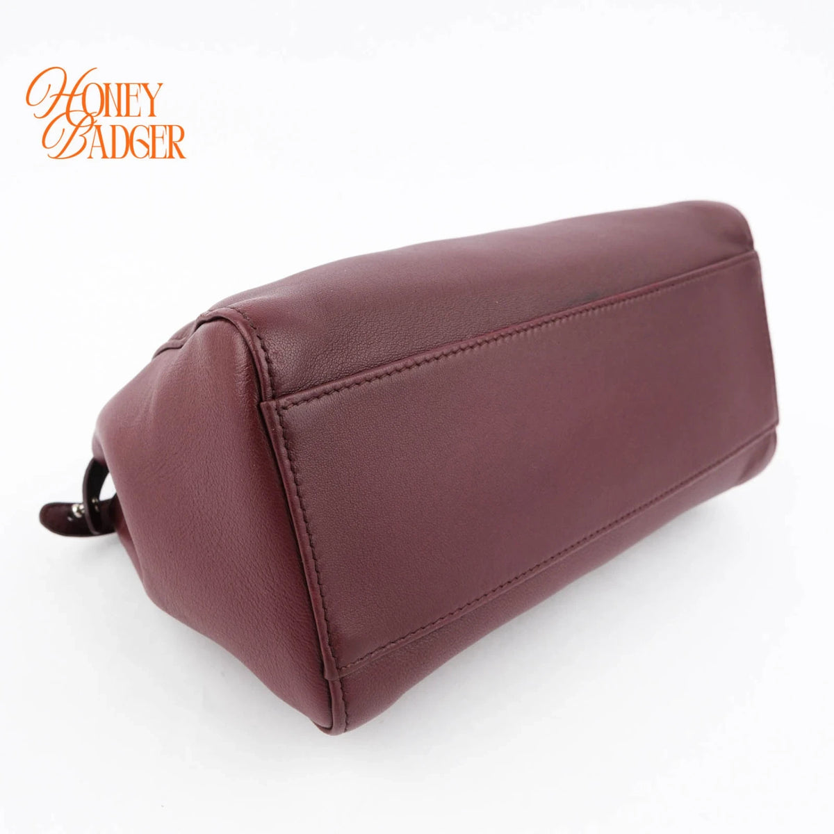 Fendi Peekaboo Iconic Mini Nappa Leather Bordeaux Silver Hardware Rank A