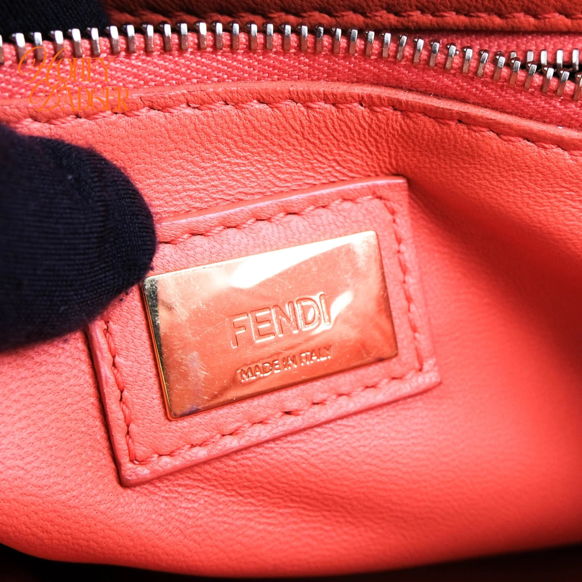 Fendi Peekaboo Mini Smooth Leather Orange Rank A