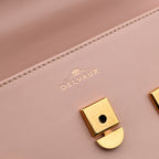 Delvaux Tempete MM Leather 2 Way Handbag Pink Mirror Included