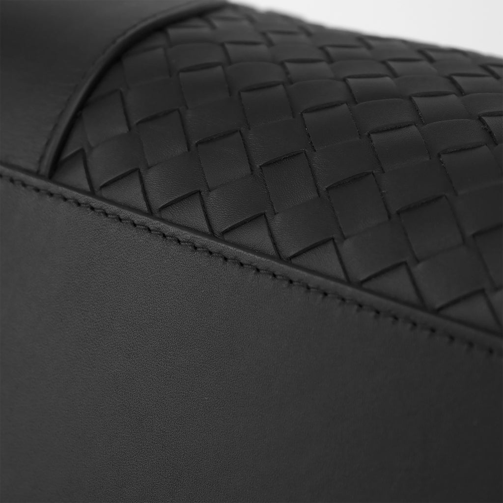 UNUSED ITEM | Bottega Veneta Intrecciato Leather Boston Travel Bag Black