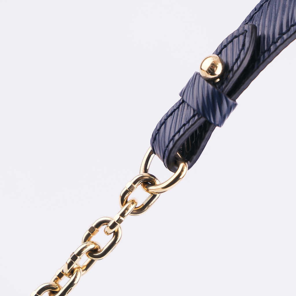 Louis Vuitton Epi Twist MM Blue Gold Hardware Shoulder Bag M53090