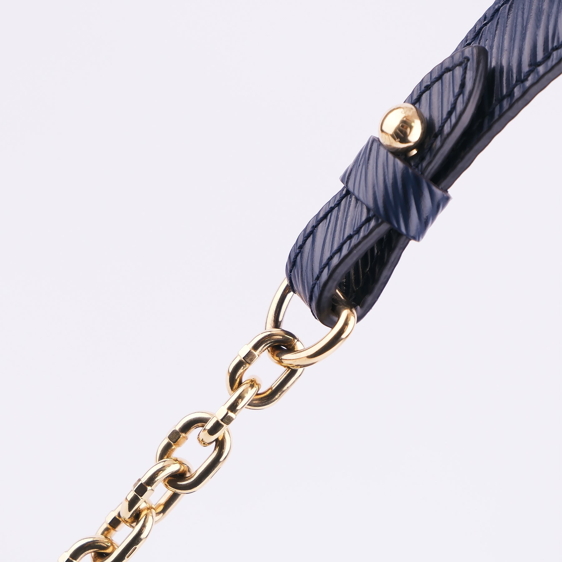 Louis Vuitton Epi Twist MM Blue Gold Hardware Shoulder Bag M53090