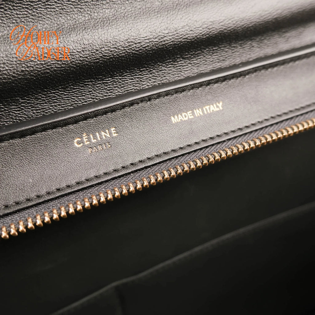 Céline Trapeze Medium Tricolor Leather Beige Black 2WAY Bag