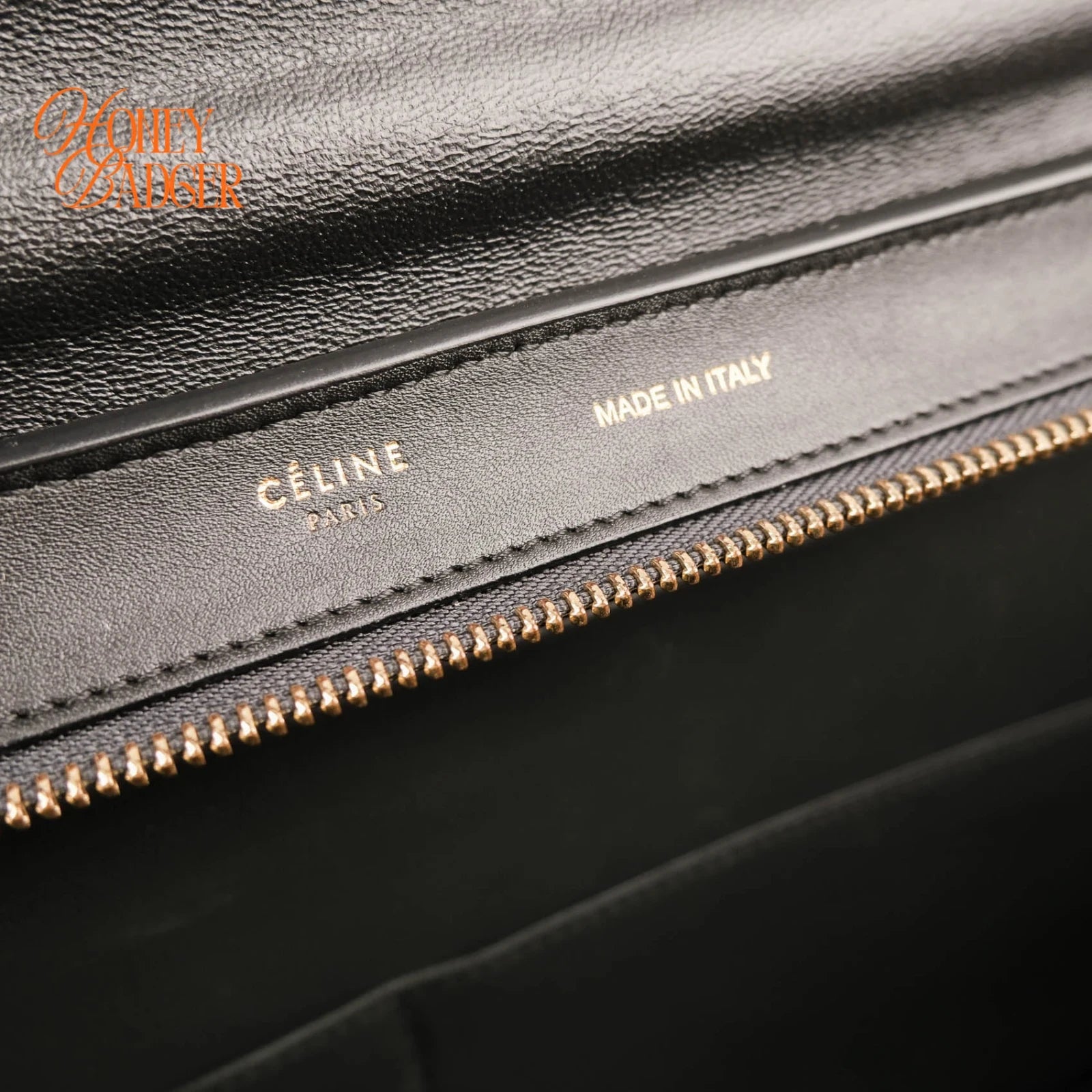 Céline Trapeze Medium Tricolor Leather Beige Black 2WAY Bag