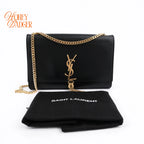 Saint Laurent Kate Tassel Medium Smooth Calfskin Black Gold Hardware Rank AB