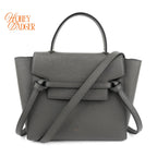 Celine Belt Bag Micro Grained Calfskin Grey Gold Hardware Rank A