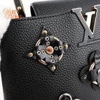 Louis Vuitton Capucines MM Black Leather Gold Hardware Grade A