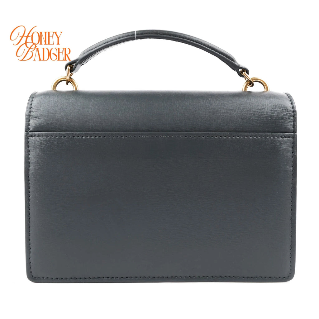 Saint Laurent Top Handle Sunset Chain Wallet Smooth Leather Storm Gold Hardware Rank AB