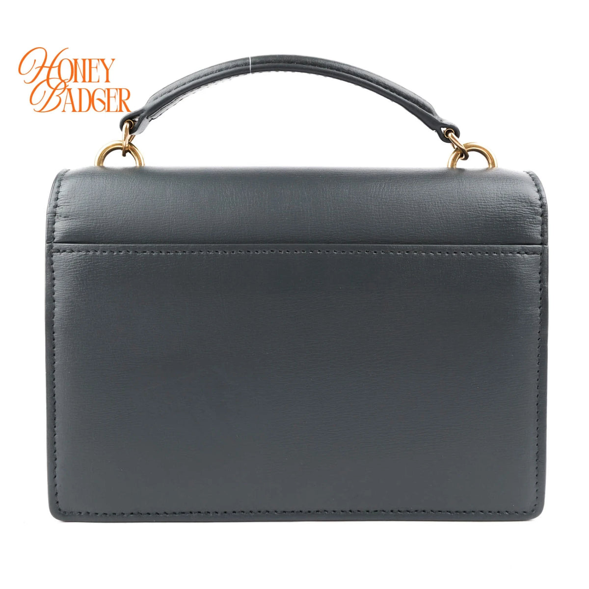 Saint Laurent Top Handle Sunset Chain Wallet Smooth Leather Storm Gold Hardware Rank AB