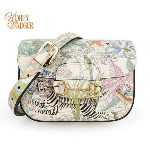 Gucci Horsebit 1955 Tiger shoulder bag in multicolor leather, Grade S condition.